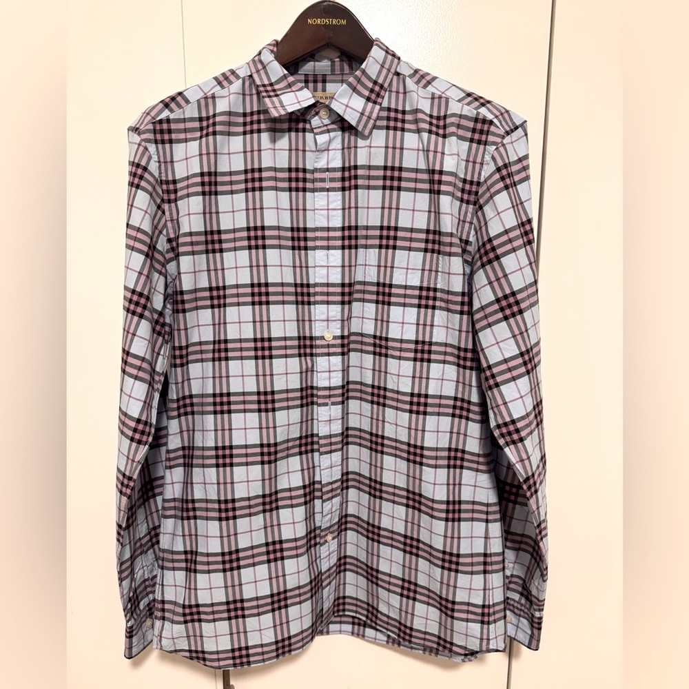 Burberry Men’s Plaid Button-Up Shirt – Classic Designer Style
